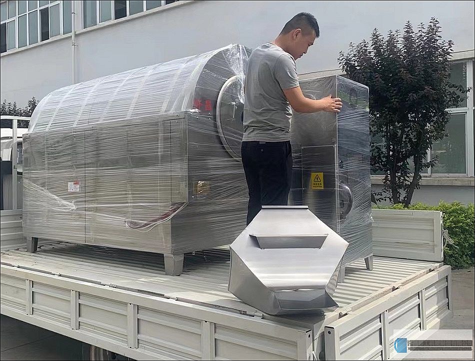 許昌智工大型電磁炒辣椒機器專車發(fā)貨河南漯河
